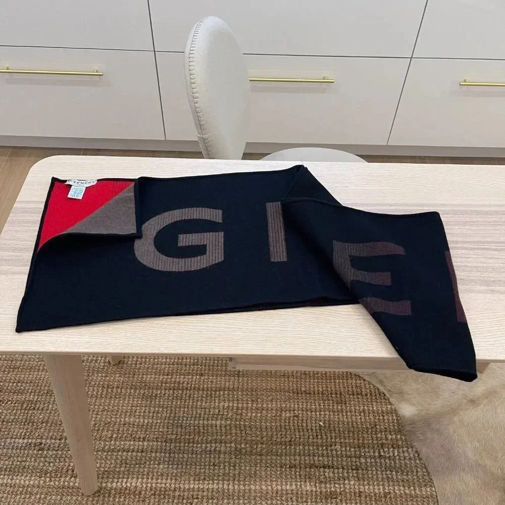 Givenchy Ombre Reversible Logo Wool Virgin Wool & Silk Scarf